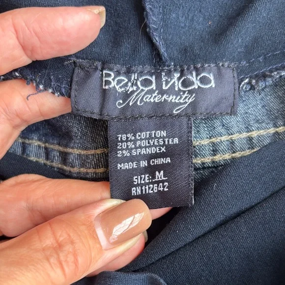 Women's Dark Blue Maternity Jeans Grey Trim size Medium - Picture 5 of 6